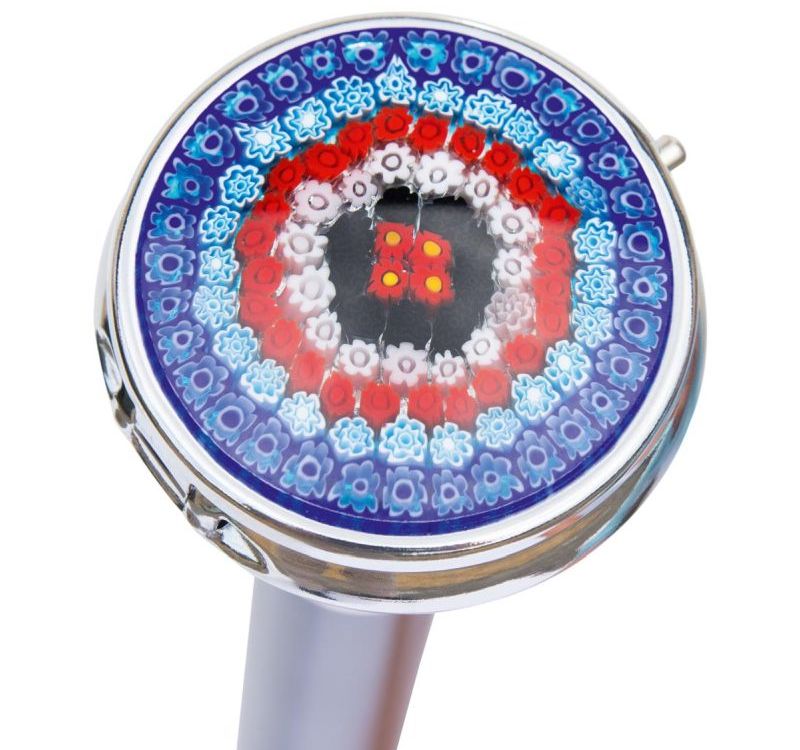 Pill Box Cane with Millefiori Murano Glass Lid